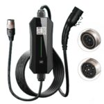 Photo of an EV charger with adapters