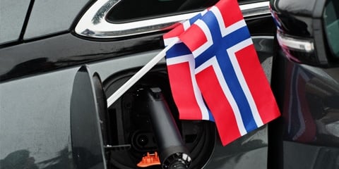 EV with a Norway flag