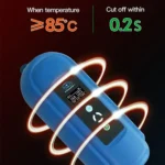 Illustration of the unit shutting down if the charger exceeds 85 degrees celcius