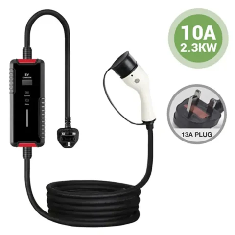 Type 2 to 3 pin Charger Adjustable 6A 8A 10A For Charging Your EV With A 13A Socket