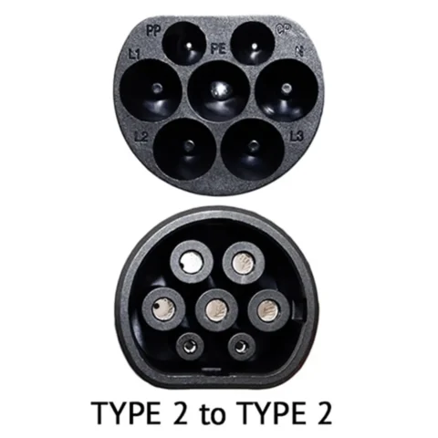 Photo of the Type 2 to type 2 cable plugs